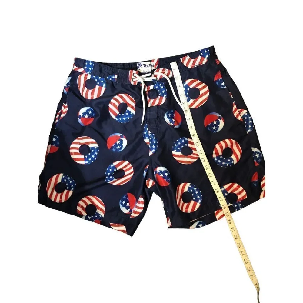 Summer Swimsuit Trunks Surf Swim Swami American Flag Print Swim trunks XL